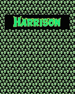 Book cover for 120 Page Handwriting Practice Book with Green Alien Cover Harrison