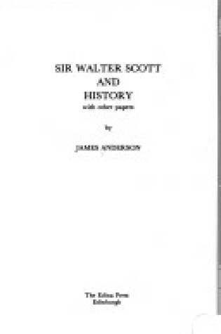 Cover of Sir Walter Scott and History