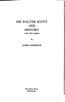 Book cover for Sir Walter Scott and History