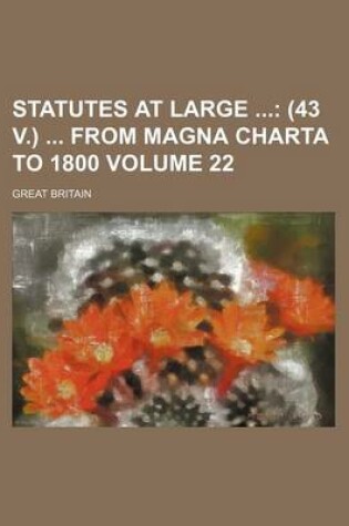 Cover of Statutes at Large Volume 22