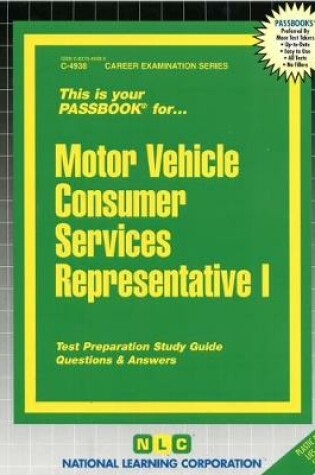 Cover of Motor Vehicle Consumer Services Representative I