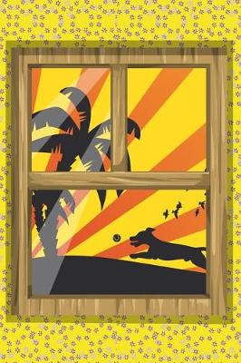 Book cover for Windows on the ocean with dog and palm tree