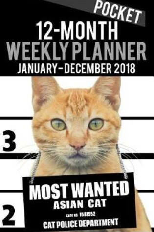 Cover of 2018 Pocket Weekly Planner - Most Wanted Asian cat