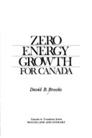 Cover of Zero Energy Growth for Canada