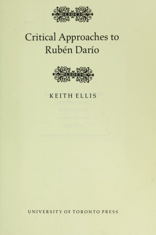 Cover of Critical Approaches to Ruben Dario