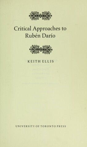 Book cover for Critical Approaches to Ruben Dario