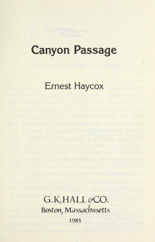 Book cover for Canyon Passage