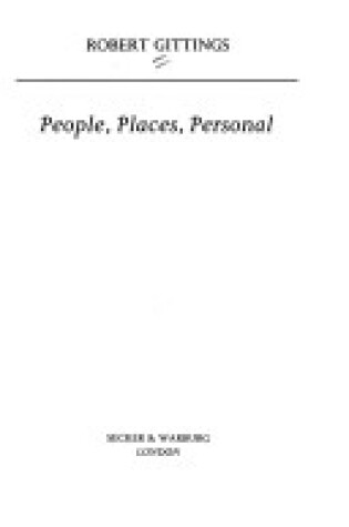 Cover of People, Places, Personal