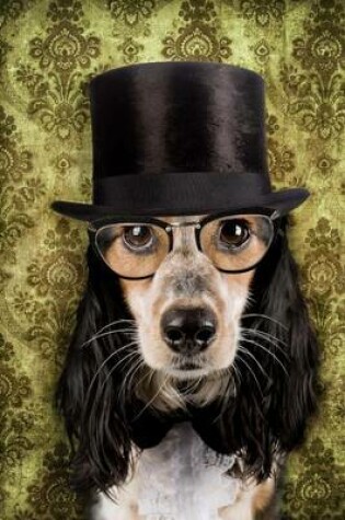 Cover of Retro Dog with Stove Pipe Hat and Glasses Journal