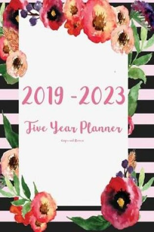 Cover of 2019-2023 Stripes and Flowers Five Year Planner