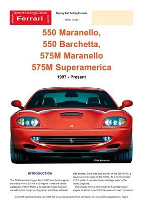 Book cover for Ferrari 550/575/Barchetta (1997-2003) Buyers' Guide