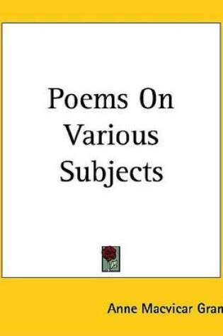 Cover of Poems on Various Subjects