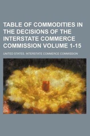 Cover of Table of Commodities in the Decisions of the Interstate Commerce Commission Volume 1-15