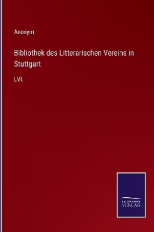 Cover of Bibliothek des Litterarischen Vereins in Stuttgart