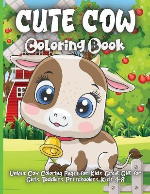 Book cover for Cute Cow Coloring Book