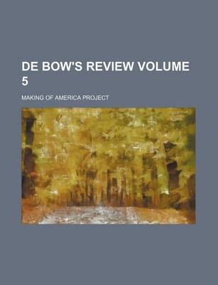 Book cover for de Bow's Review Volume 5