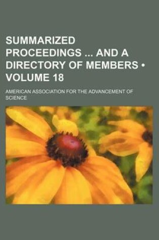 Cover of Summarized Proceedings and a Directory of Members (Volume 18)