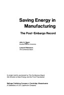 Book cover for Saving Energy in Manufacturing