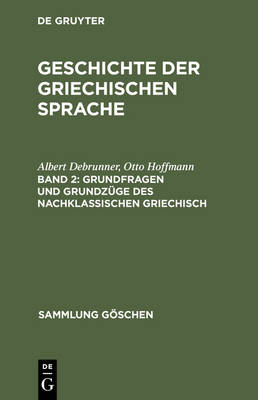 Book cover for Grundfragen Und Grundzuge Des Nachklassischen Griechisch