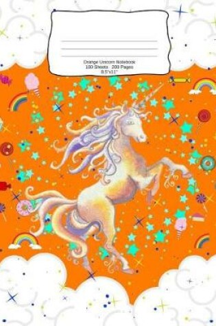 Cover of Orange Unicorn Notebook