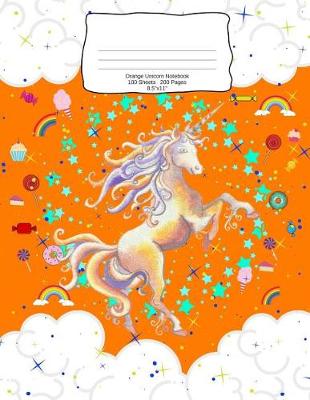 Book cover for Orange Unicorn Notebook