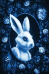 Book cover for Alice in Wonderland Modern Journal - Outwards White Rabbit (Blue)
