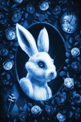 Cover of Alice in Wonderland Modern Journal - Outwards White Rabbit (Blue)