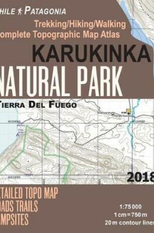 Cover of Karukinka Natural Park Tierra Del Fuego Detailed Topo Map Roads Trails Campsites Trekking/Hiking/Walking Complete Topographic Map Atlas Chile Patagonia 1