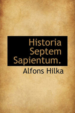 Cover of Historia Septem Sapientum.