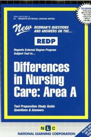 Cover of DIFFERENCES IN NURSING CARE: AREA A