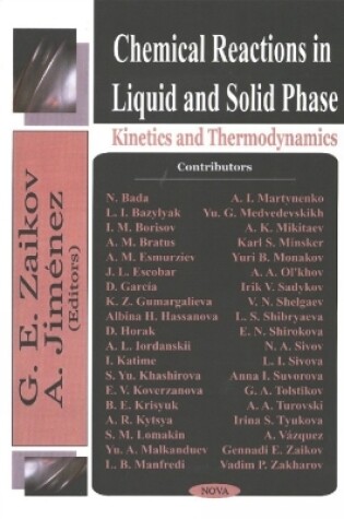 Cover of Chemical Reactions In Liquid & Solid Phase