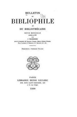 Cover of Bulletin du bibliophile et du bibliothécaire