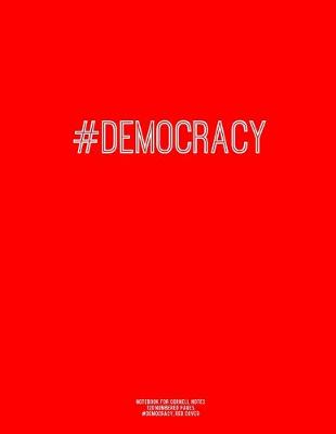 Book cover for Notebook for Cornell Notes, 120 Numbered Pages, #DEMOCRACY, Red Cover