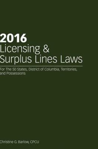 Cover of 2016 Licensing & Surplus Lines Laws