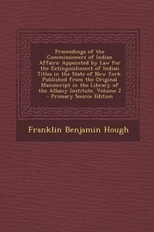 Cover of Proceedings of the Commissioners of Indian Affairs