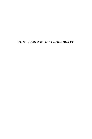 Cover of Elements of Probability