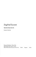 Cover of Siegfried Sassoon
