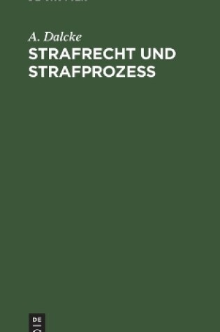 Cover of Strafrecht Und Strafproze�