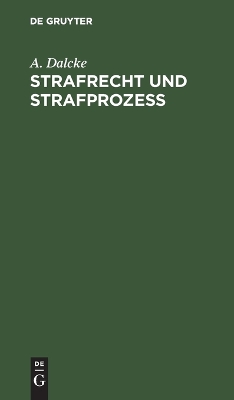 Book cover for Strafrecht Und Strafproze�