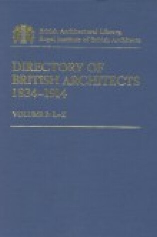 Cover of Directory of British Architects 1834-1914 Vol 2