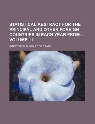 Book cover for Statistical Abstract for the Principal and Other Foreign Countries in Each Year from Volume 11