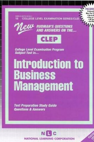Cover of INTRODUCTION TO BUSINESS MANAGEMENT (PRINCIPLES OF MANAGEMENT)