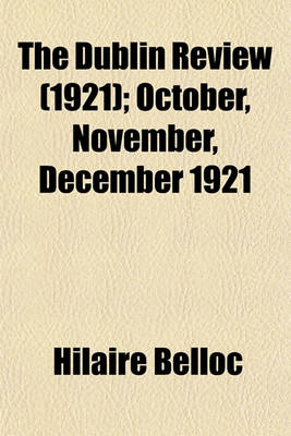 Book cover for The Dublin Review (1921); October, November, December 1921