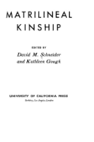 Cover of Matrilineal Kinship