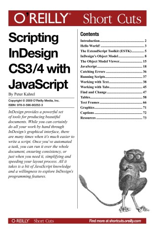 Cover of Scripting Indesign Cs3/4 with JavaScript