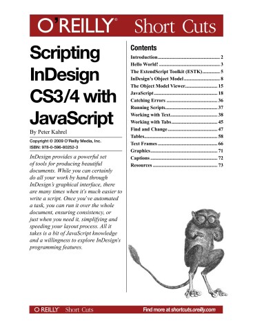 Book cover for Scripting Indesign Cs3/4 with JavaScript