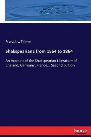 Cover of Shakspeariana from 1564 to 1864