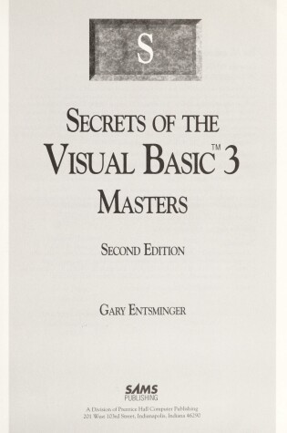 Cover of Secrets of the Visual Basic 3.0 Masters