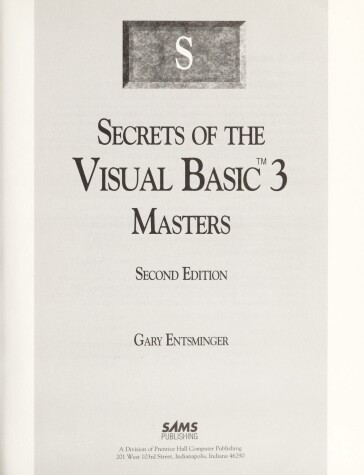 Book cover for Secrets of the Visual Basic 3.0 Masters