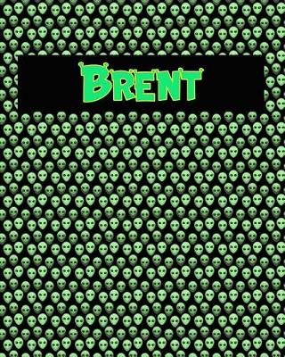 Book cover for 120 Page Handwriting Practice Book with Green Alien Cover Brent